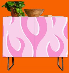 pink fire Credenza pink flames furniture flames theme decor flames bedroom decor