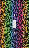 Rainbow Leopard Skin Print Decorative Switchplate Cover