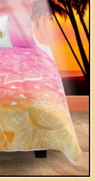 Summer pink orange sunset watercolor floral Comforters  Hawaiian bedding   tropical bedding beach bedding beach bedrooms