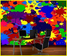Paint Blob Cluster mural murals your way-fun wall decaorating ideas