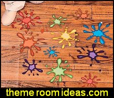 Paint Splatter Window Clings   Tie Dye bedroom ideas - hippie style decorating ideas - splatter paint rooms - retro 70s bedroom decor - peace sign decoration