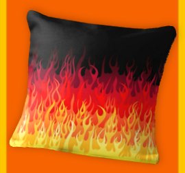 Red Hot Rod Flames Throw Pillow flames decor flames theme