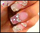 decorate nails with a variety of glitters, rhinestones, and beads. Use your imagination to create any combinations of nail art work.