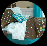 polka dot bedding - Comforter set has all the pieces you need to brighten up any room.