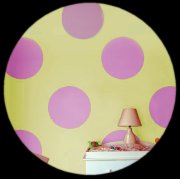 Polka Dots Wall and Floor Stencil-fun-dots-wall-decorations-kids-polka-dot-theme-bedrooms