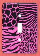 Animal Prints in Hot pink light switch covers animal print wall decor