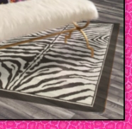 faux fur bench   zebra print rug zebra rug zebra bedroom decor